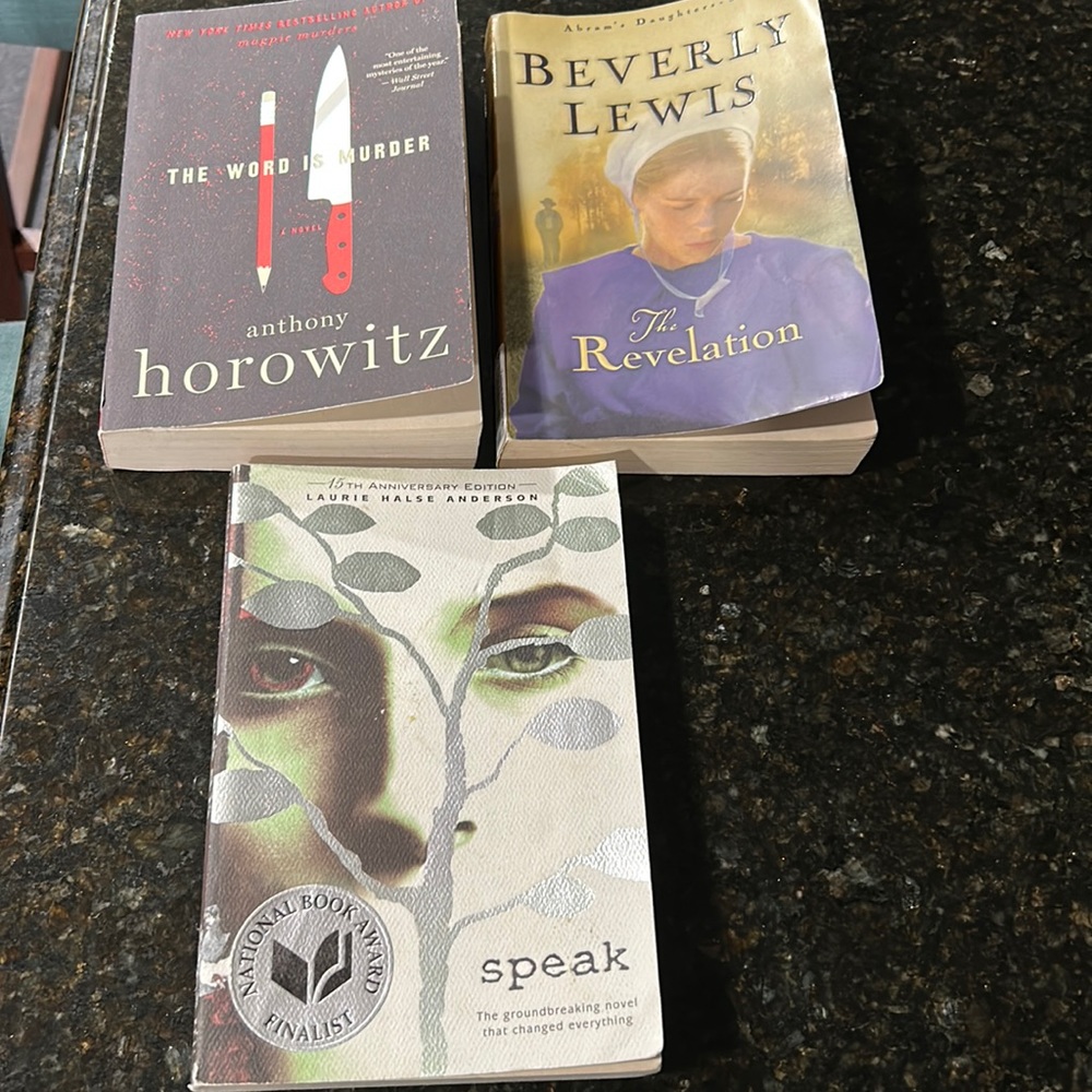 Adult three book bundle, paperback, EUC